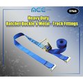 Tie 4 Safe 2" x 20' E Track Ratchet Straps w/ E Clips
WLL: 1,000 lbs., PK8 RT06-20M23B-8